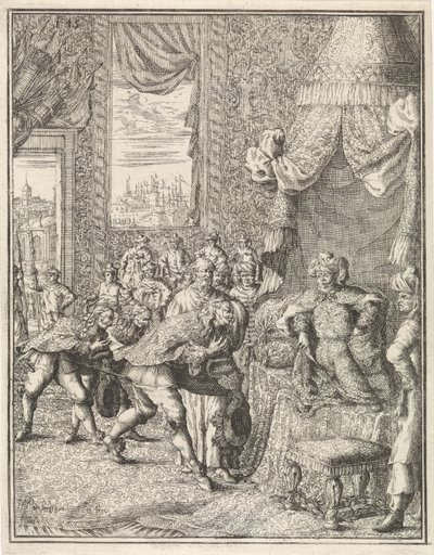 Vasco da Gama i audiens med kongen av Calcutta av Herman Padtbrugge