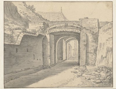 Passasje under bymuren i Utrecht av Herman Saftleven