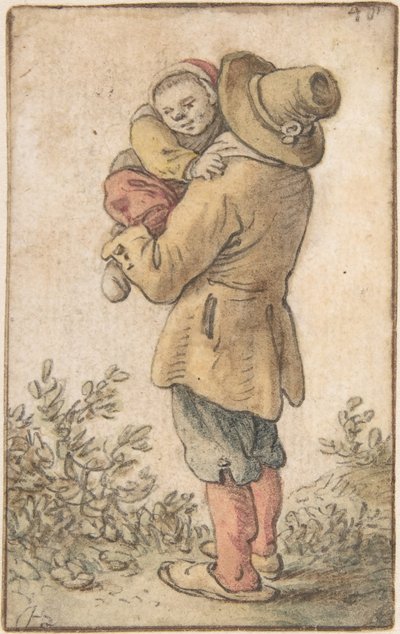 Bonde med barn, 1600-tallet. av Herman Saftleven the Younger