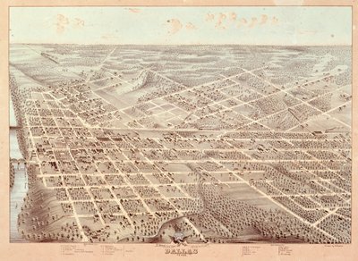 Gatekart over Dallas, Texas, 1872 av Herman attr. to Brosius
