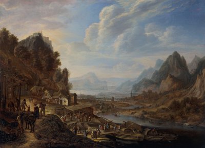 Et rhensk elvelandskap av Herman the Younger Saftleven