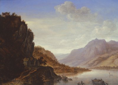 Fjellrikt elvelandskap av Herman the Younger Saftleven