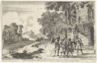 Abraham tar imot de tre englene Det gamle testamente skildringer (serietittel) av Herman van Swanevelt