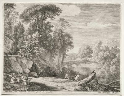 Eselet ledet til elven, ca. 1652-1654. av Herman van Swanevelt