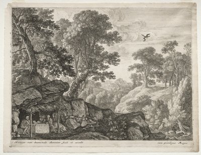 The Penitents: Landscape with Sts. Paul og Anthony av Herman van Swanevelt