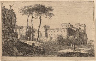 Utsikt over kirken "Quattro Santi Coronati" av Herman van Swanevelt