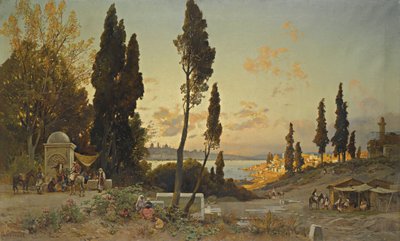 Utsikt over Bosporos, Konstantinopel av Hermann David Salomon Corrodi