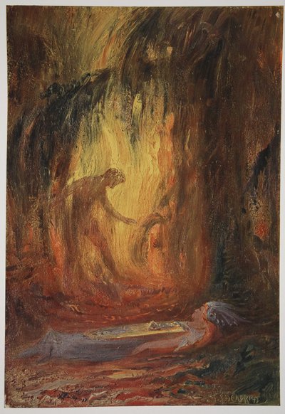 Awakening of Brunnhilde, 1906 av Hermann Hendrich