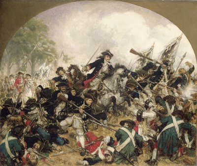 Den gamle Dessauer i slaget ved Torino, 1883 av Hermann Joseph Wilhelm Knackfuss