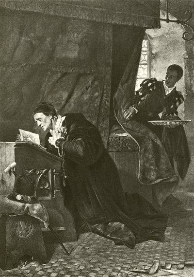 Louis XI og Oliver Le Dain (gravering) av Hermann Kaulbach