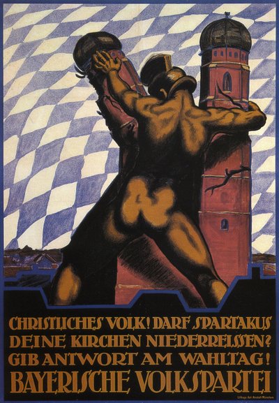 Kristne! Skal Spartacus rive kirkene deres, 1919 av Hermann Keimel