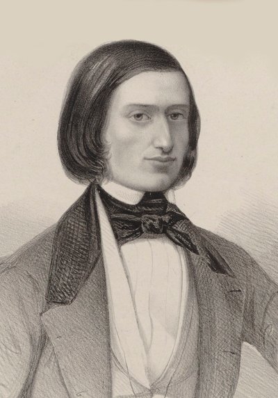 Portrett av Jacques Offenbach 1819-1880, 1846. av Hermann Raunheim