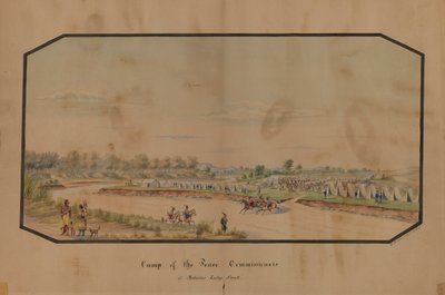 Camp of the Peace Commissioners ved Medicine Lodge Creek, 1867. av Hermann Stieffel