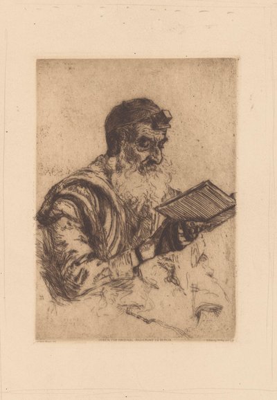 Bedende jødisk mann av Hermann Struck (signed by artist)