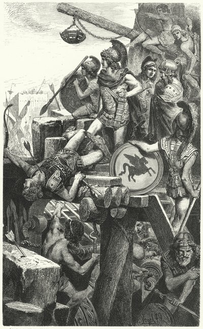 Alexander den store beleiret Tyrus, 332 f.Kr av Hermann Vogel