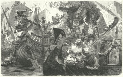 Catherine Cornaro seilte fra Venezia for å bli dronning av Kypros, 1472 av Hermann Vogel
