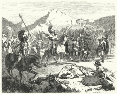 Epaminondas beordret den tebanske hæren til kamp av Hermann Vogel