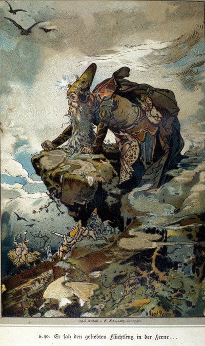 Illustrasjon av Vogel for en fortelling av brødrene Jacob (1785-1863) og Wilhelm (1786-1859) Grimm av Hermann Vogel