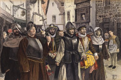 Prosesjon av den katolske ligaen gjennom gatene i Paris, 1590 av Hermann Vogel
