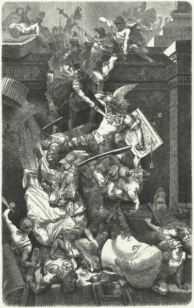 Vandalene angriper Roma, 455 av Hermann Vogel