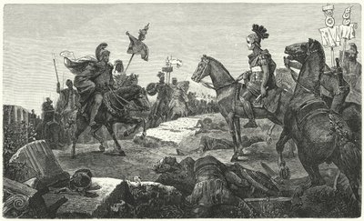 Møtet mellom Scipio Africanus og Hannibal før slaget ved Zama, 202 f.Kr av Hermann Vogel