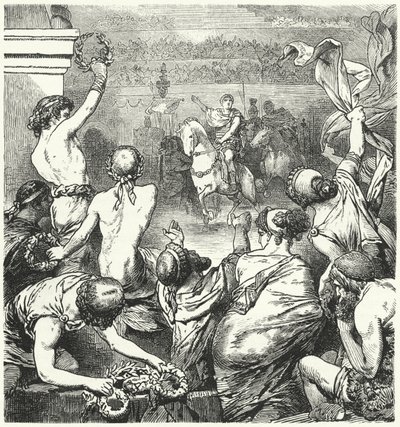 Titus Quinctius Flaminius forkynner de greske statenes frihet, 196 f.Kr. av Hermann Vogel