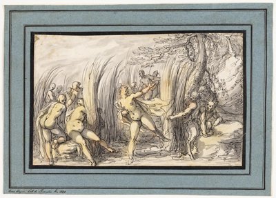 Nymfer jaget av satyrer av Hermann Weyer