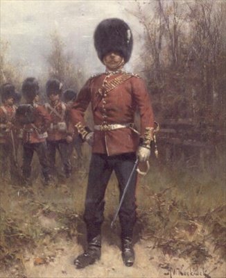 Portrett av en offiser fra Grenadier Guards av Hermanus Koekkoek