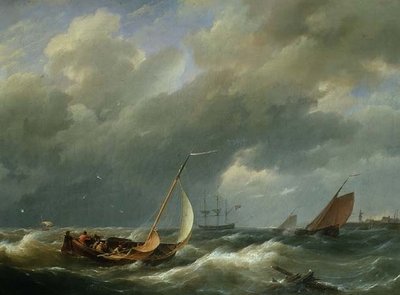 Sender fra en nederlandsk havn av Hermanus Koekkoek