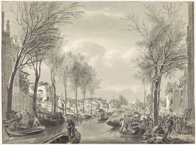 Restaureringsarbeid på Steenschuur etter katastrofen, 1807 av Hermanus Numan (possibly)