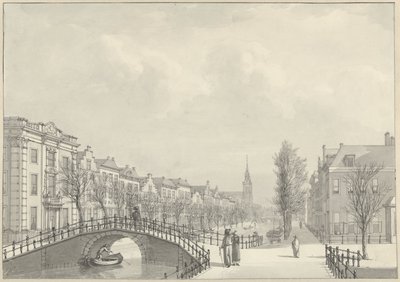 Utsikt over Rapenburg i Leiden fra Nieuwsteegbrug, 1807 av Hermanus Numan (signed by artist)