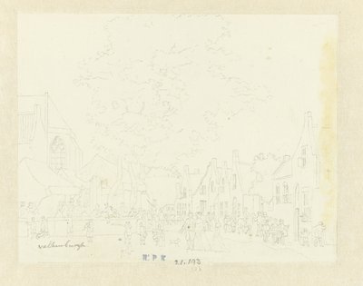 Marked i landsbyen Valkenburg av Hermanus Petrus Schouten