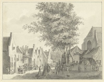 Marked i landsbyen Valkenburg av Hermanus Petrus Schouten