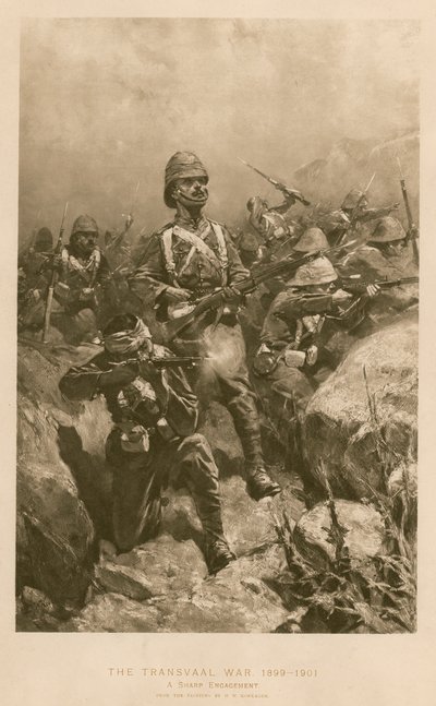 A Sharp Engagement: kamp under Boer War av Hermanus Willem (after) Koekkoek