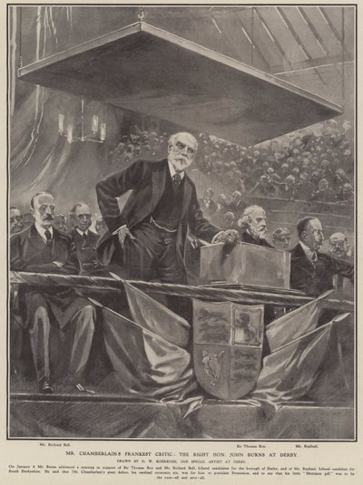 Chamberlains ærligste kritiker: Høyre æren John Burns i Derby (litho) av Hermanus Willem (after) Koekkoek