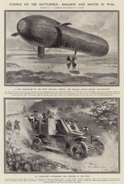 Vitenskap på slagmarken: ballong og motor i krig (litho) av Hermanus Willem (after) Koekkoek