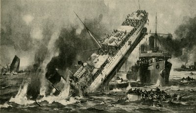 Anglias forlis, første verdenskrig, 17. november 1915, c1920. av Hermanus Willem Koekkoek