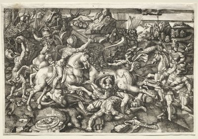 Kamp mellom ryttere, 1523. av Hieronymous Hopfer