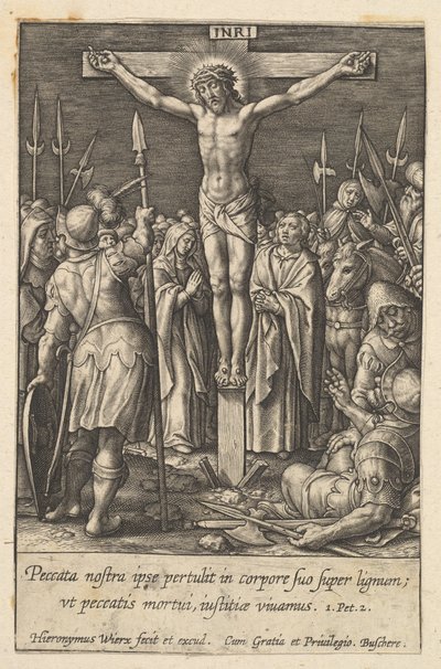 Kristus korsfestet, før 1619. av Hieronymous Wierix
