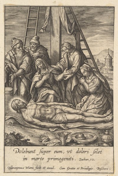 Klagesangen, før 1619. av Hieronymous Wierix