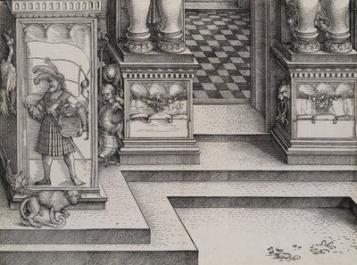Nedre del av inngangspartiet til høyre portal Die Porten des Adels, og Ytre Ri..., 1515. av Hieronymus Andreae