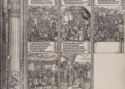Maximilians allianse med Henry VIII, The Double Wedding in Wien, The Campaign in Gelde..., 1515. av Hieronymus Andreae
