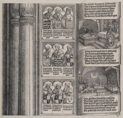 Graven reist av Maximilian for sin far, og den keiserlige skatten, med portretter av..., 1515. av Hieronymus Andreae
