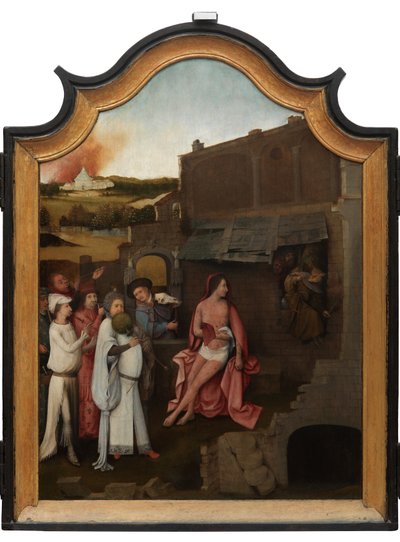 Sentralt panel av Triptych of Job, ca. 1500-24 (olje på panel) av Hieronymus Bosch
