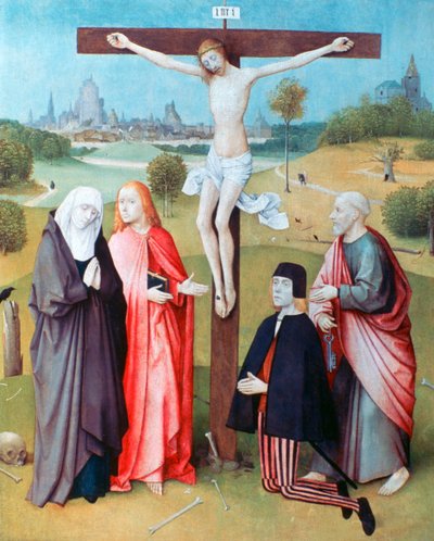 Kristus på korset med givere og hellige, c1480-1516 av Hieronymus Bosch