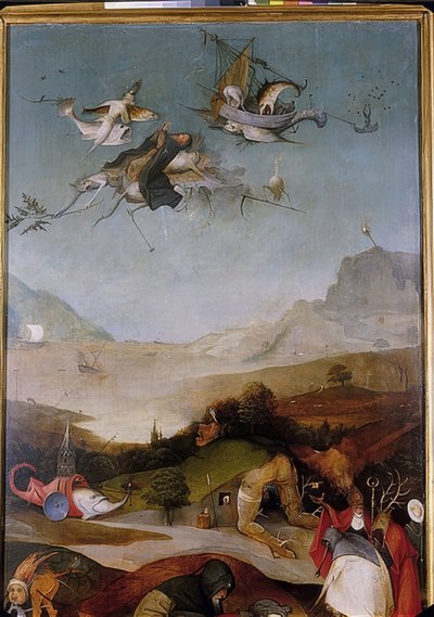 The Temptation of Saint Anthony (Triptycon, detalj på venstre fløy) av Hieronymus Bosch