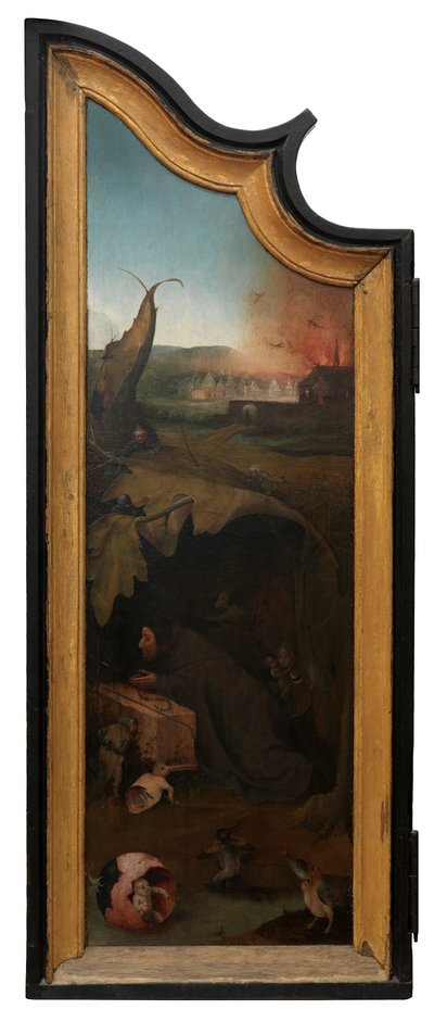 Venstre panel av Triptych of Job, ca. 1500-24 (olje på panel) av Hieronymus Bosch