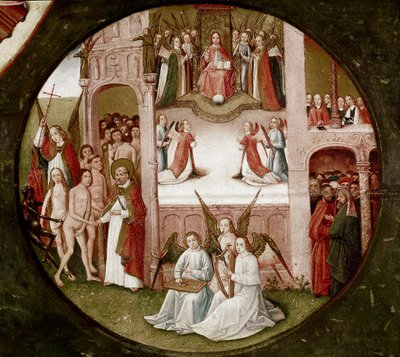 Paradis. Detalj av The Seven Deadly Sins and the Four Last Things (olje på panel av Hieronymus Bosch
