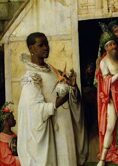 The Adoration of the Magi: detalj av kong Balthazar fra sentralpanelet til triptyken, 1510 av Hieronymus Bosch