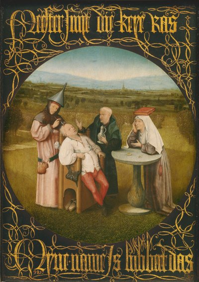 The Cure of Folly, ca. 1494 (olje på panel) av Hieronymus Bosch